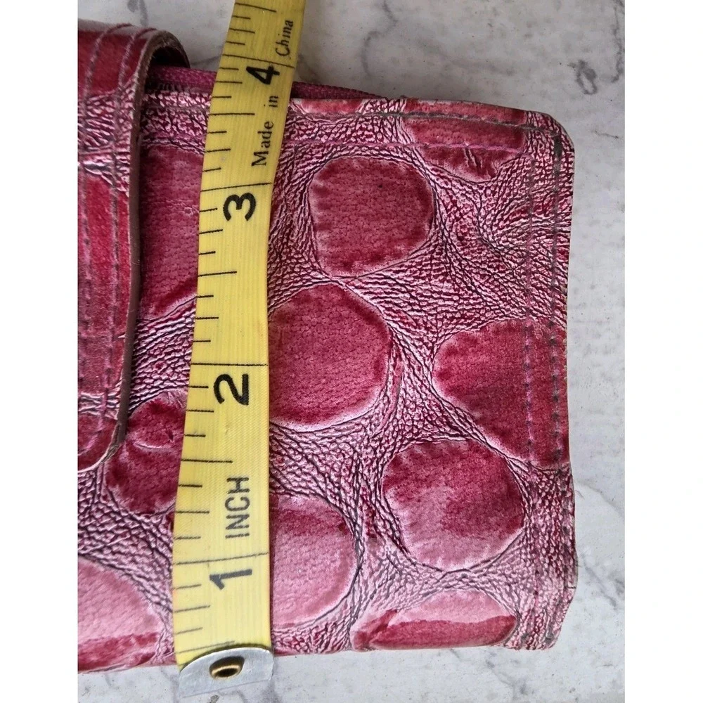 KENNETH COLE REACTION Women Rose Purple 8x4 Wristlet Wallet Clutch FauxCrocodile
